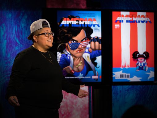 Click to play Gabby Rivera: La historia de la primera superheroína 'queer' y latina de Marvel