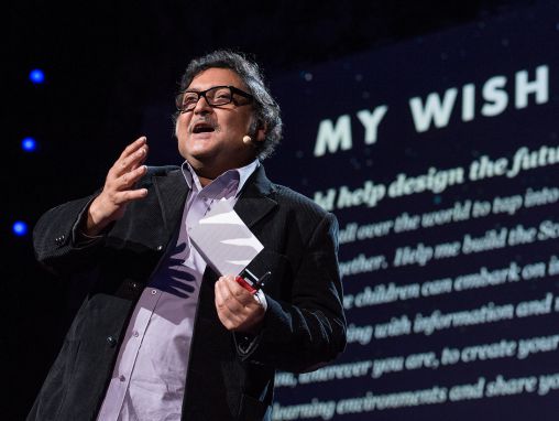 Click to play Sugatra Mitra: Konstruu lernejon en la nuboj